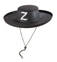 Z Logolu Yetişkin Boy Bağcıklı Zorro Şapkası