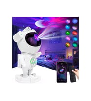 Yıldız ve ay projeksiyonlu gece lambası, Bluetooth müzik özellikli çocuk odası için