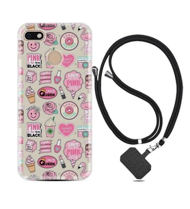 General Mobile GM8 Go GM9 GM20 Pro Plus Kılıf Boyun Askılı Silikon Donut Flamingo 1415