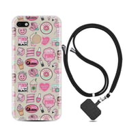 General Mobile GM8 Go GM9 GM20 Pro Plus Kılıf Boyun Askılı Silikon Donut Flamingo 1415