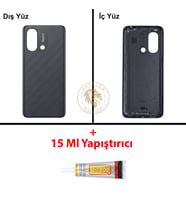 Xiaomi Redmi 12C Grafit Grisi Arka Pil Kapağı Batarya Kapağı Lazer Kesim + B-7000 Yapıştırıcı