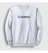 Presmono Unisex Beyaz Logo Bitcoin Blockchain Gate Io Sweatshirt 485251tt (Beyaz)