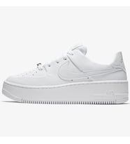 Nike Air Force 1 Sage Low Leather Womens Sneaker White Hakiki Deri Kadın Günlük Spor Ayakkabı Beyaz