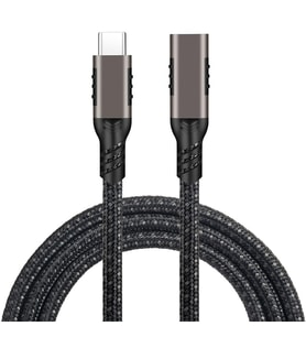 Type-C'den PD (Power Delivery) USB-C 100W Hızlı Şarj ve 20Gbps Veri Aktarımı 1Metre Uzatma Kablosu (Siyah)