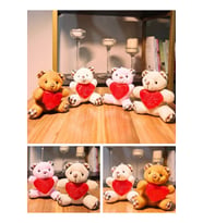 Kalpli Love Yazılı 4 Adet Mini Lüx Ayıcık Sevgiliye Hediye 11 CM x 9 CM Kalpli Love Yazılı Ayıcık Se