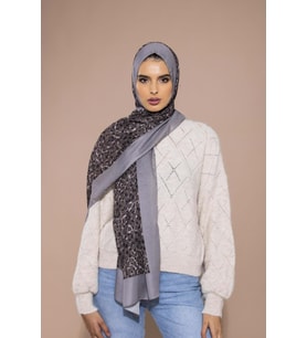 Ekose Desen Pavia Seri Şal Eşarp Askısı ile Birlikte 90X200 cm Vizon-90X200