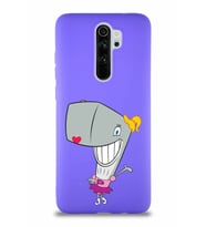 Xiaomi Redmi Note 8 Pro Soft Premier Kapak Pearl Yengeç Tasarımlı Silikon Kılıf - Mor (Şeffaf)