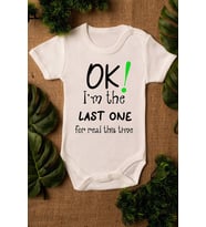 Unisex Ekru Bebek Last One Baskılı Çıtçıtlı Body
