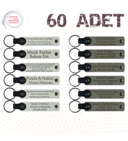 Beyaz & Kül Gri, Yardım Organizasyonu Katılımcılarına Anı, 60’lı Set, Kişiye Özgü Yazılı Anahtarlık