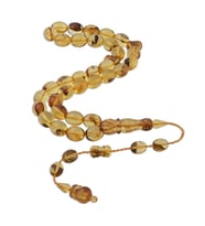 Damla Kehribar Küre Kesim 29.6 gr 12x10 mm Sistemli Fosil Tesbih