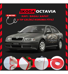 Skoda Octavia Oto Araç Kapı Koruma Fitili 5metre Parlak Kırmızı Renk