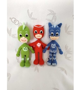 Pijamaskeliler Takımı Amigurumi Organik Oyuncak