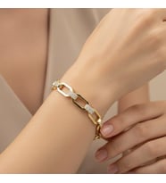 STİL İNCİSİ/XUPING JEWELRY ELENOR ZİRKON TAŞLI BİLEKLİK (Altın Rengi)