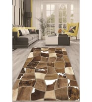 Dijital Kaymaz Taban Yıkanabilir Modern Renkli Salon Halısı Mutfak Halısı Yolluk ND-HT-1236 (Kahverengi)