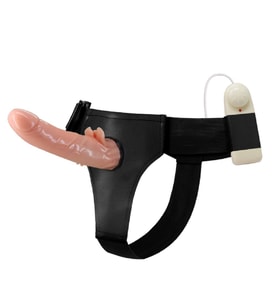 OdinsShop 20 cm Belden Bağlamalı Oynar Başlı Titreşimli İçi Dolu Strapon Penis