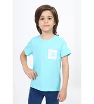 Toontoy Erkek Çocuk Baskılı Tişört (Su Yeşili)