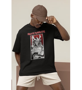 Tasarım Iron Maiden Rock Metal Müzik Grubu Baskılı Unisex Oversize Tişört