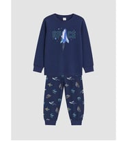 LCW Kids Lacivert Baskılı Erkek Çocuk Pijama Takımı