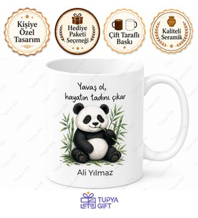 Panda Temalı Sevimli Baskılı Kupa Bardak Porselen Hediye Mug