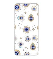 PrintiFy İnfinix Note 30 ile Uyumlu Nazar Boncuğu 5  Kamera Korumalı Şeffaf Silikon Kılıf
