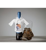 BK Gift Kişiye Özel Sevgililer Karikatürlü Mini Beyaz İçki Şişesi Tişörtü , Ev Bar Dekoru, Viski, Şarap, Votka, Rakı Şişesi Tişörtü, Ev Barı-39