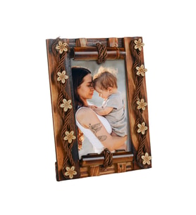Kişiye Özel Bambu Çiçekli Fotoğraf Çerçevesi - 10x15cm