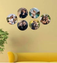 Kişiye Özel 6 Fotoğraflı Yuvarlak Mdf Tablo