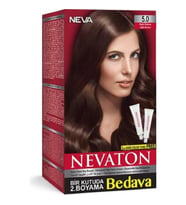 Nevaton Kalıcı Krem Saç Boyası 5.0 Açık Kahve