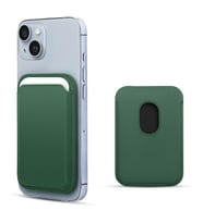 Microsonic Apple iPhone 15 Plus Leather Wallet MagSafe Yeşil (Yeşil)