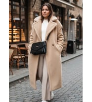 Peluş Kadın Düğmeli Tüylü Ceket co03krem4