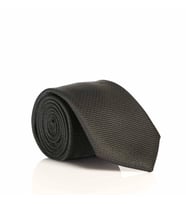 Siyah Slim Fit Düz Renk Dokuma Kravat / DDK-08 (Renksiz)
