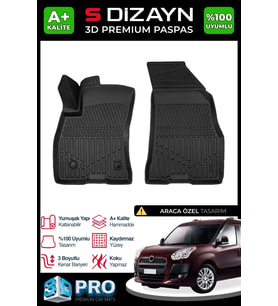 Fiat Doblo Panelvan 3D Pro Havuzlu Ön 2'li Paspas 2010-2023 A+ Kalite