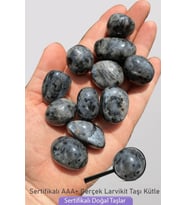 Sertifikalı Tamburlanmış Larvikit Taşı Kütle Parça (Çok Renkli)