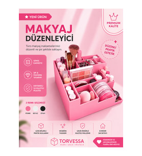 Çok Bölmeli Makyaj ve Kozmetik Düzenleyici, Pratik ve Şık Saklama Çözümü