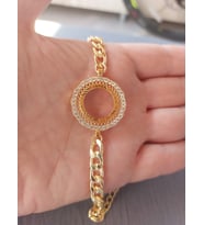 Gurmet çeyrek gram uyumlu künye bileklik 24ayar altın kaplama