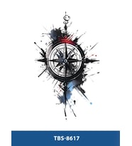 TBS-8617 ORTA BOY PUSULA DESEN GEÇİCİ DÖVME-TATTO