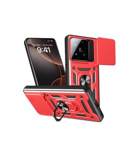 Xiaomi Mi 15t Pars Lens Yüzüklü Silikon - Kırmızı