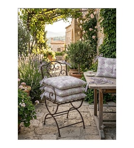Ranforce Pamuklu Kumaş 6 Adet Bağcıklı Sandalye Minderi 45 x 45