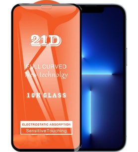 Apple Uyumlu   iPhone 13 Pro Max Ekran Koruyucu 21d Tam Kaplayan Kırılmaz Cam Kavisli