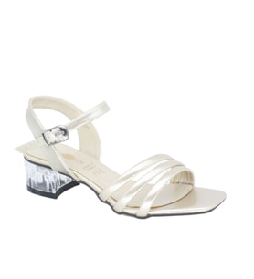 Trendyshose 04033 Şeffaf  3cm Topuk Kadın Ayakkabı (Altın)