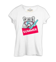 Summer Dive - Kaplan Beyaz Kadın Tshirt