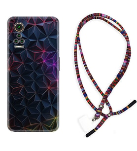 General Mobile GM 21 Pro GM 22 Pro Plus Kılıf Boyun Asklı Rasta Silikon Renkli Prizmalar 1783