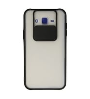 Samsung Galaxy J7 Kılıf Palm Buzlu Kamera Sürgülü Silikon - Siyah