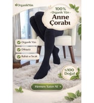2 ÇİFT DİKİŞSİZ ORGANİK YÜN ANNE ÇORABI- UZUN ANNE ÇORABI
