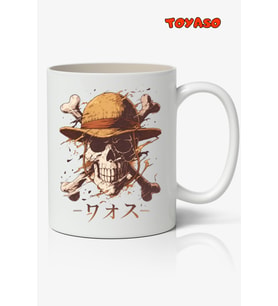 One Piece Logo Kurukafa Anime Temalı Beyaz Kupa Bardak Sevgiliye Arkadaşa Hediye