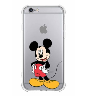 Apple iPhone 6S Plus Uyumlu Köşe Korumalı Antişok  Kapak Mickey Mouse Tasarımlı Şeffaf  Kılıf