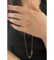 Fiyonk Kuyumculuk  14 Ayar Altın Taşsız Kral Kolye (Sarı)