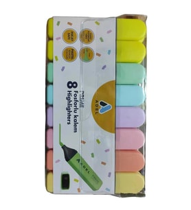 Pastel Fosforlu Kalem 8 Li 1 Paket İşaretleme Kalemi 8 Renk Pastel Fosforlu Renkler Turkuaz Turuncu Sarı Lila Pembe Yeşil