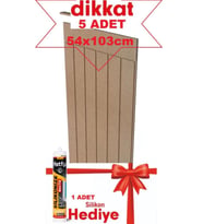 5 Adet 54x103 cm Boyanabilir Ahşap Dekoratif Duvar Paneli Seti