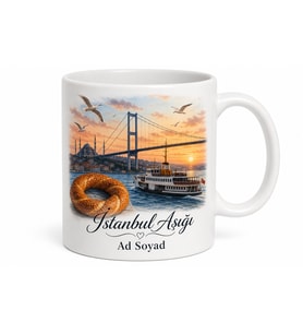 İstanbul Aşığı Boğaz Köprüsü Martı Simit Vapur Seferi Kupa Bardak Hediye
